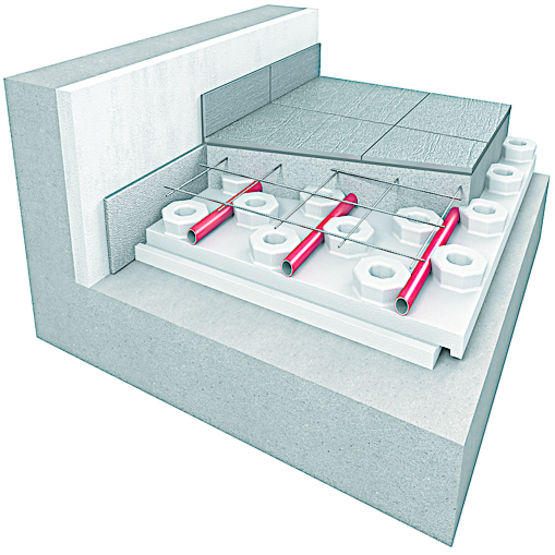 Dalle à plots pour plancher chauffant rafraîchissant ROTH