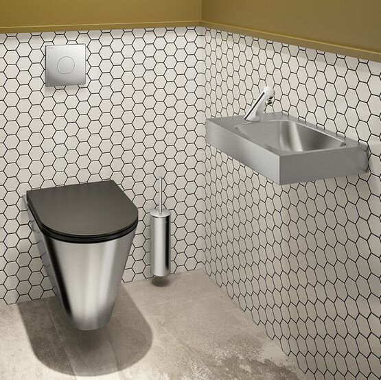  Abattant WC Slim avec couvercle S21 noir Duroplast | Réf. 102819  - Abattant WC