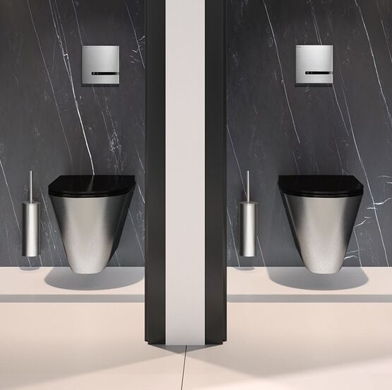 Abattant WC Slim avec couvercle S21 noir Duroplast | Réf. 102819  - produit présenté par DELABIE