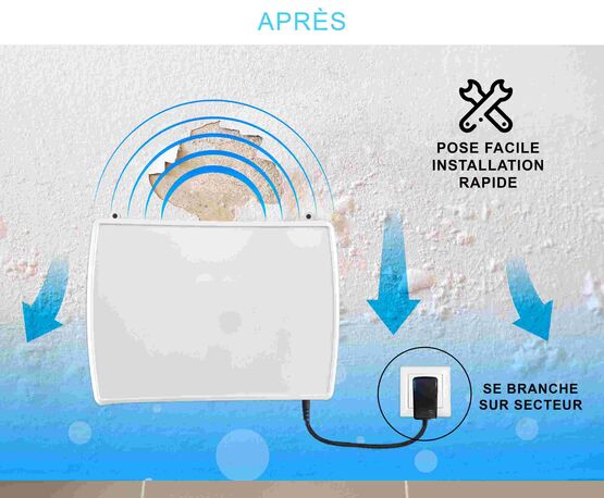  Appareil d’assèchement des murs – Inverseur de polarité électromagnétique IPE contre l’humidité ATE LC30 blanc - Assèchement des murs