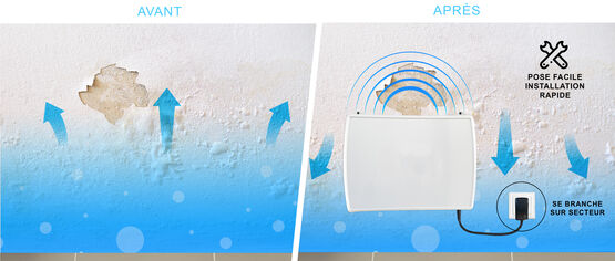 Assèchement des murs avec l&#039;appareil ATE LC15 – Lutte contre l&#039;humidité par inversion de polarité - produit présenté par HELP HUMIDITE