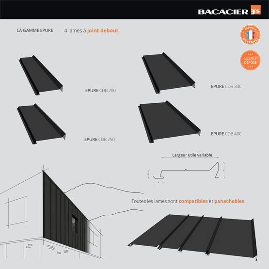 Bardage Architectural En Acier à Joint Debout | EPURE - BACACIER 3S