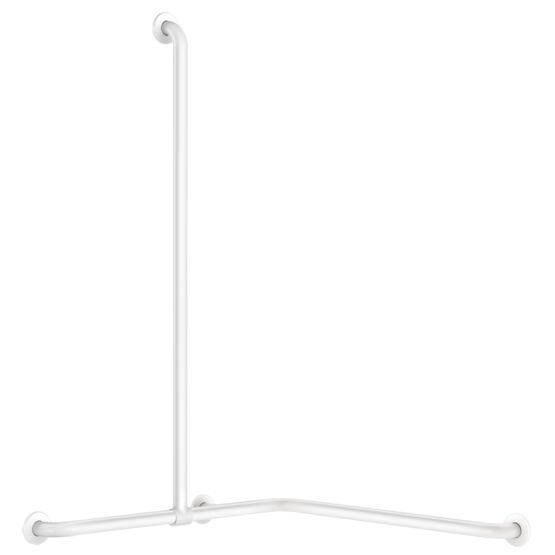 Barre de douche d&#039;angle avec remontée coulissante basic blanc | 35481W