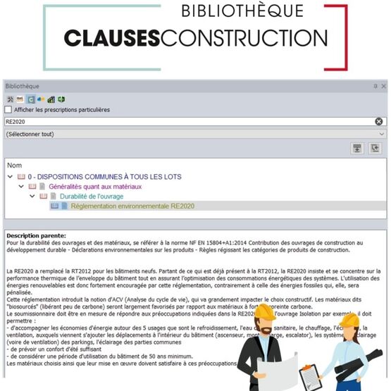 Bibliothèque de généralités, normes, prestations et prix  | CCTP &#039;&#039;Clauses Construction&#039;&#039;