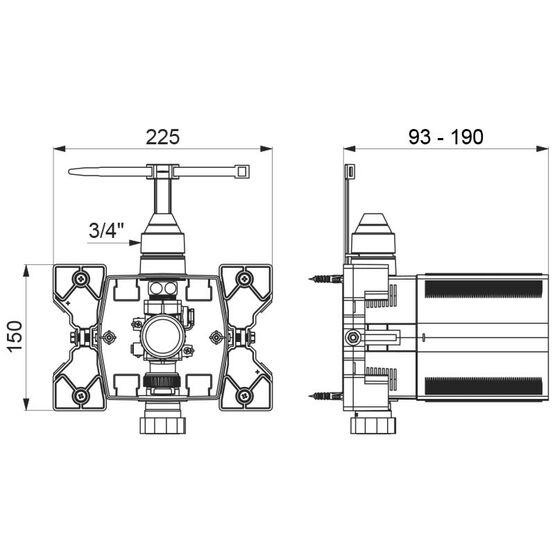  Boîtier d&#039;encastrement étanche pour TEMPOMATIC WC 3/4&#039;&#039; rob enc 230/6V kit 1/2 | Réf. 464SBOX - Équipements et dispositifs de sécurité