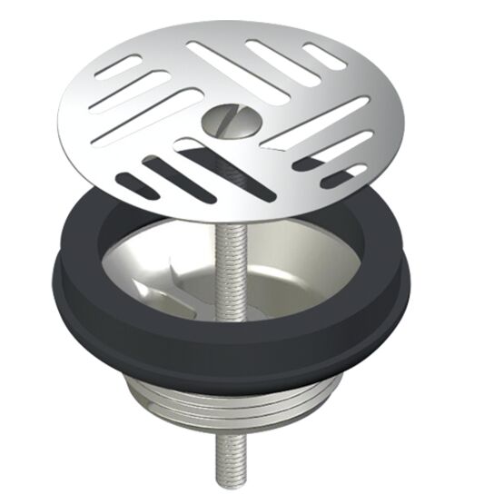 Bonde de lavabo ou d&#039;urinoir Ø63 M114 à grille Inox avec vis centrale  Réf. 580000