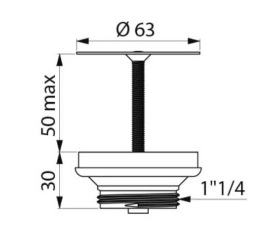  Bonde de lavabo ou d&#039;urinoir Ø63 M114 à grille Inox avec vis centrale | Réf. 580000 - DELABIE