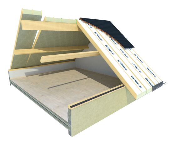  Caisson isolant chevronné à sous-face décorative pour toiture | Usystem Roof OS - UNILIN INSULATION 