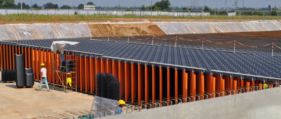  Coffrages modulaires perdus pour citernes de stockage de système de coffrage&#039;eau de pluie en béton armé | New Elevetor Tank - Coffrages perdus (carton, biodégradable, etc.)