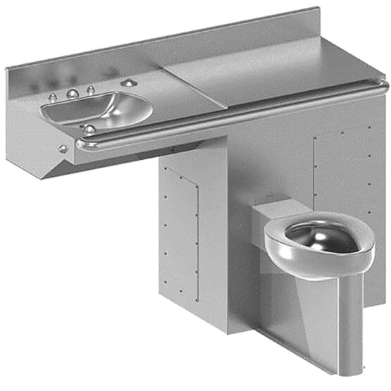  Combinaison de toilette et de lavabo pour PMR | ROBUSTO 100 PMR - 670750 - BLINOX 