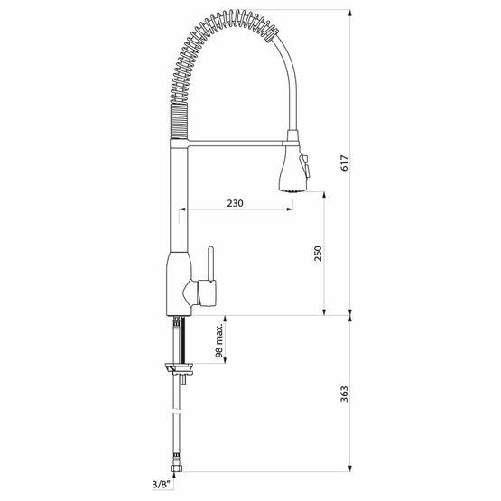  Combiné de prélavage bas avec mitigeur monotrou sans robinet de puisage | Réf.5526  - DELABIE