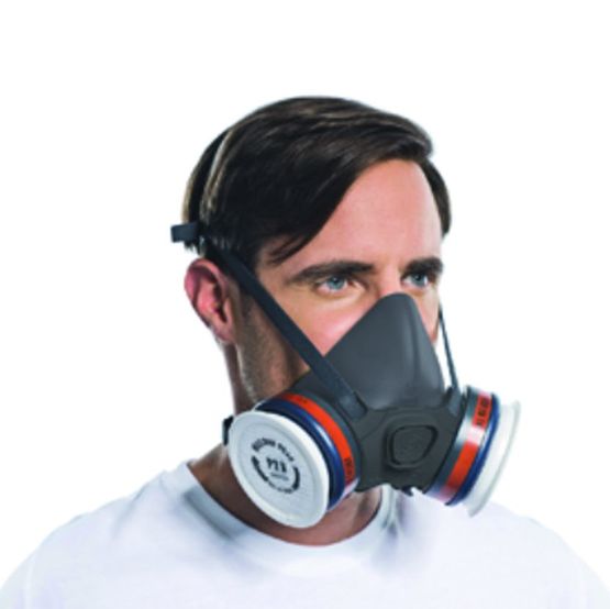 Masque respiratoire réutilisable Demi-visage avec lunettes de protection  contre les particules de pollen, anti-tache, ciment