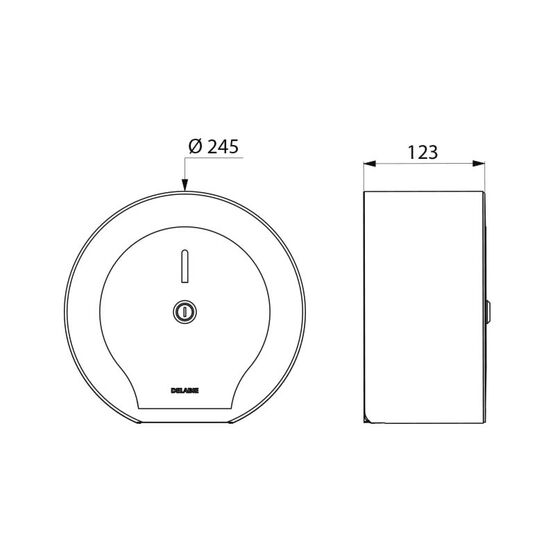  Distributeur de papier toilette grand modèle - 200 m | Réf. 510911BK - Distributeur de papier toilette