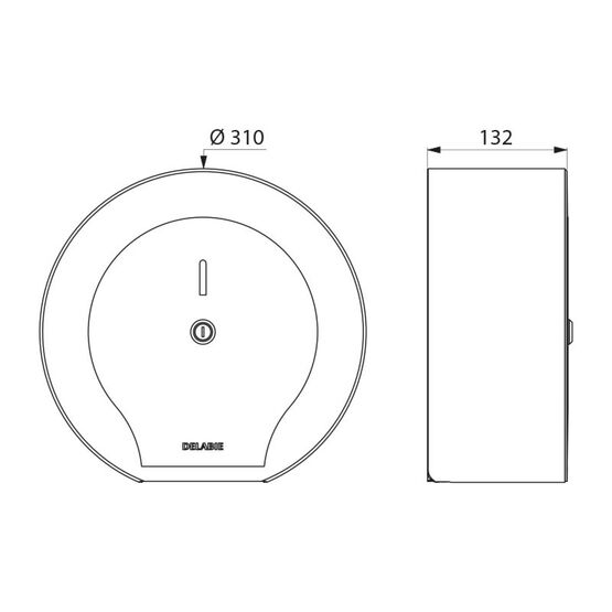  Distributeur de papier toilette grand modèle - 400 m | Réf. 510910BK - Distributeur de papier toilette