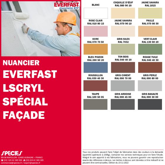  Enduit coloré | EVERFAST LSCRYL SPÉCIAL FAÇADE - EVERFAST