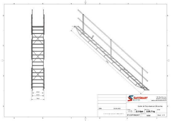 Escalier de talus en aluminium pour accès aux chantiers - produit présenté par CMT GROUP