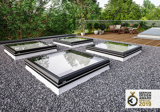 Lanterneau verre avec cadre aluminium FE 0° Glass Skylight 