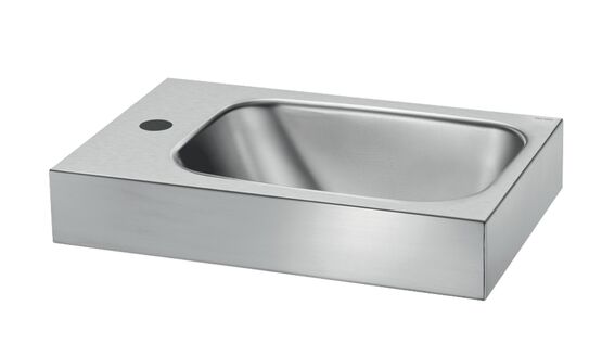  Lavabo LAVANDO trou rob. Ø35 à gche ss trop plein Inox 304 sat | Réf. 121360 - Lave-mains