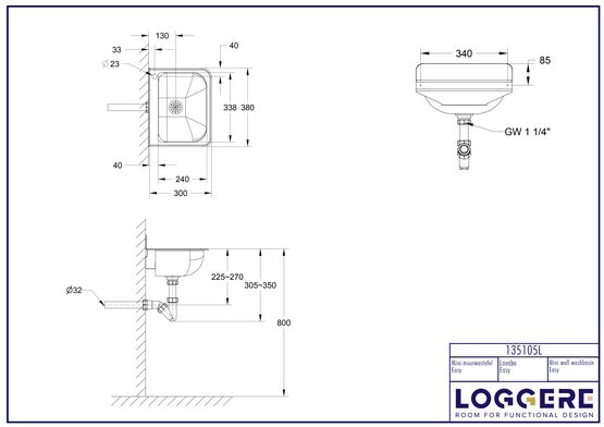  Lavabo mural | Easy mini 135105 - BLINOX 