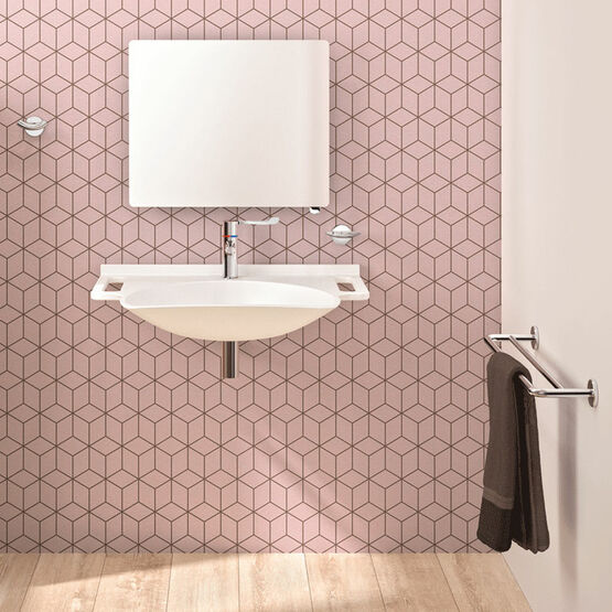 Lavabo mural PMR en MINERALCAST | Réf. 132306 - produit présenté par DELABIE