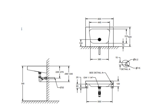 Lavabo mural | Trapezodial II - produit présenté par BLINOX 