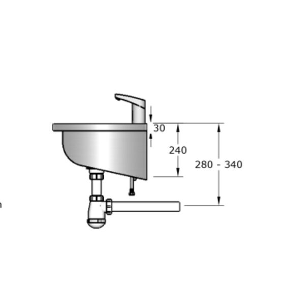  Lavabo rigole en acier inoxydable | Easy IV Conti+ Maxx M20 avec dosseret - BLINOX 