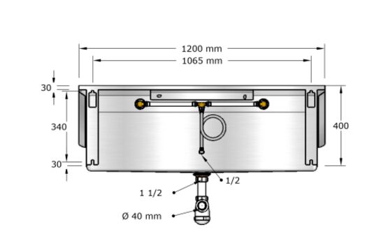  Lavabo rigole en acier inoxydable | Perfect II électronique Hansa Electra - BLINOX 