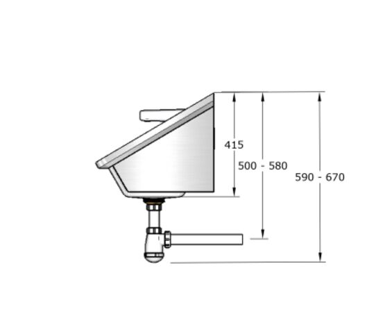  Lavabo rigole en acier inoxydable | Perfect II électronique Hansa Electra - Lavabo suspendu