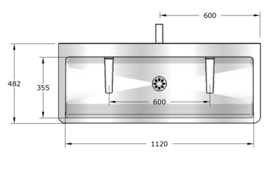 Lavabo rigole en acier inoxydable | Perfect II électronique Hansa Electra - produit présenté par BLINOX 