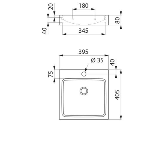  Lavabo suspendu UNITO | Réf.121830 - Lavabo suspendu