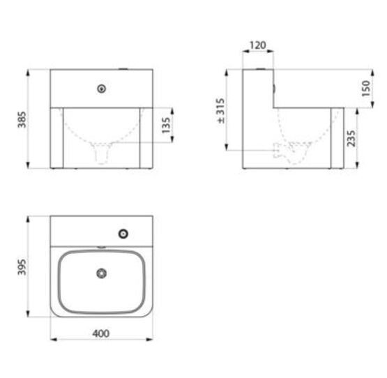  Lavabo TEK mural rob. intégrée Inox 304 satiné |  Réf. 161340  - DELABIE