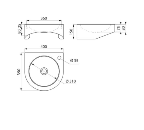 Lave-mains à accrocher au mur PMR XS | Réf. 123400  - produit présenté par DELABIE