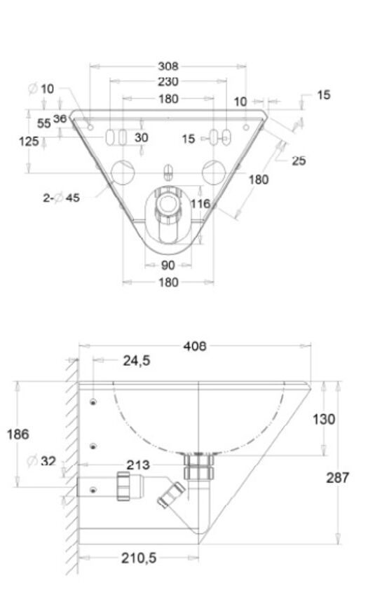  Lave-mains fermé anti-vandalisme | Robusto 86 - 135025  - Lavabo suspendu