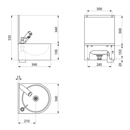  Lave-mains SXS électronique complet avec dosseret Inox 304 sat | Réf.184320  - Lave-mains