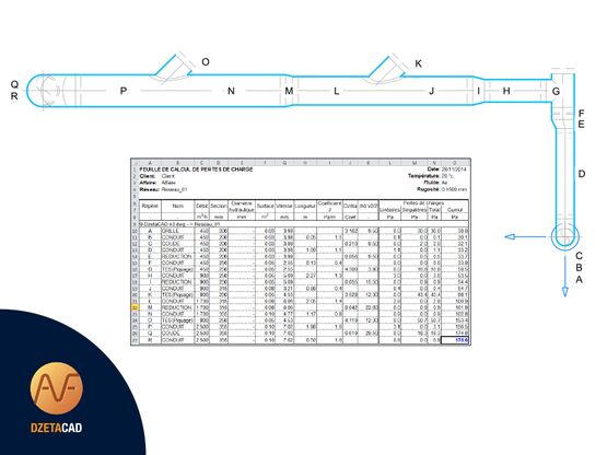  Logiciel de calcul de pertes de charges - TRACEOCAD