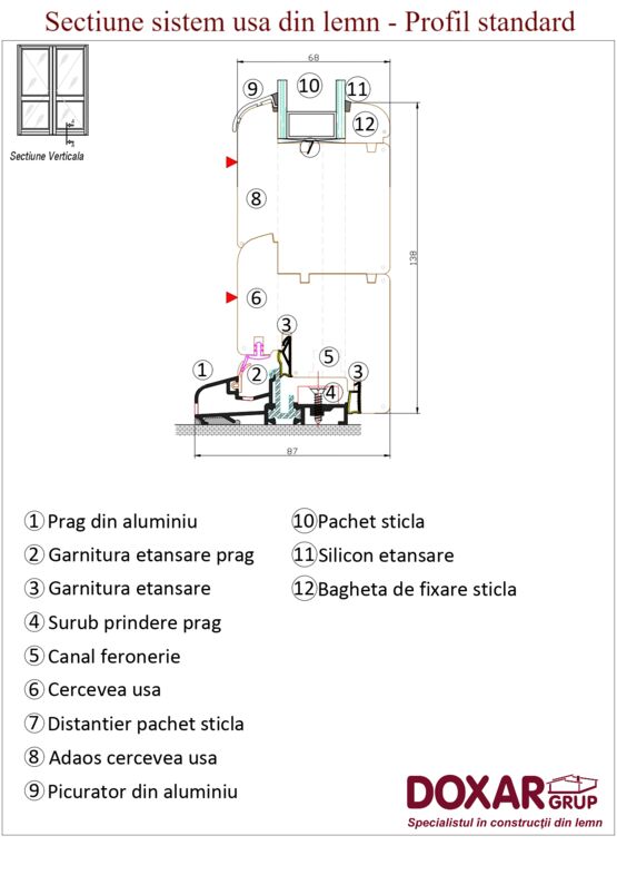 Menuiserie en bois stratifié pour isolation thermique | PROFIL STANDARD  - produit présenté par DOXAR