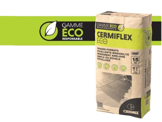  Mortier colle à haute déformabilité, confort de pose et rendement amélioré, gâchage normal ou fluide | CERMIFLEX ECO - CERMIX