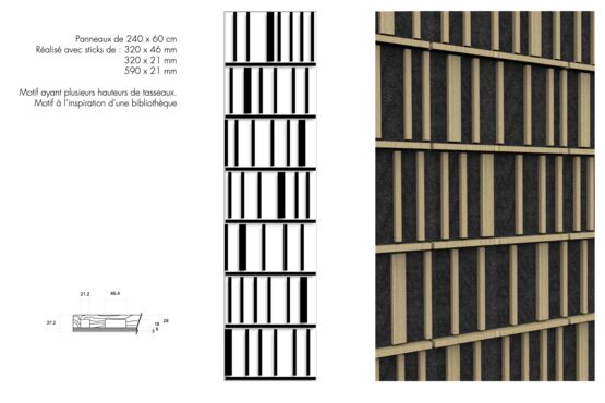  Octave - Panneau sur mesure bibliothèque n°2 - OCTAVE - PANNEAUX BOIS ECO-ACOUSTIQUES