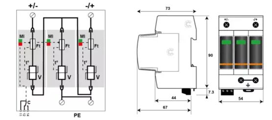  Parafoudre Type 2 pour alimentation continue sur stockage d&#039;énergie | DDC50-21Y - CITEL-2CP