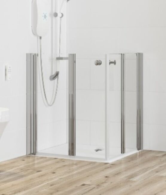  Paroi de douche avec porte pivotante pliante mi-hauteur | LARENCO - AKW MEDICARE