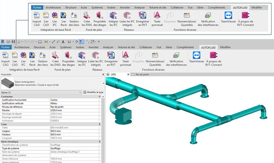 Plugin AUTOFLUID pour REVIT - produit présenté par TRACEOCAD