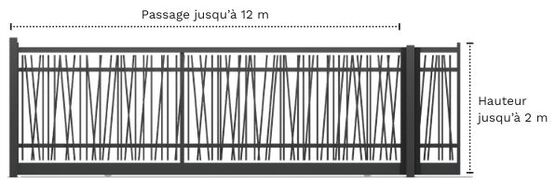 Portail barreaudé en acier | Coulissant MicMac - Portails fer ou acier