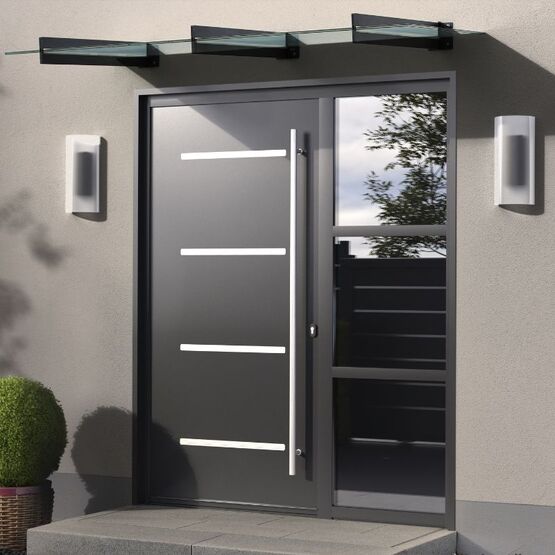  Porte d&#039;entrée monobloc en aluminium à haute performance thermique | Série 5700 Monobloc - Porte d'entrée en aluminium