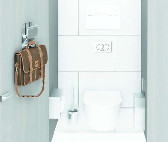  Porte-sac, manteau, tablette et téléphone portable mural inox | BO-635 - SUPRATECH