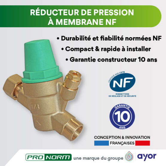 Réducteur de pression à membrane NF - garantie 10 ans