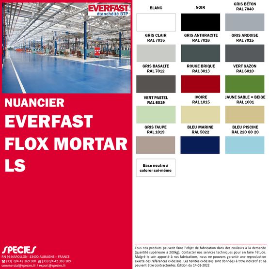  Revêtement époxy tri-composants pour sols EVERFAST FLOX MORTAR LS - EVERFAST