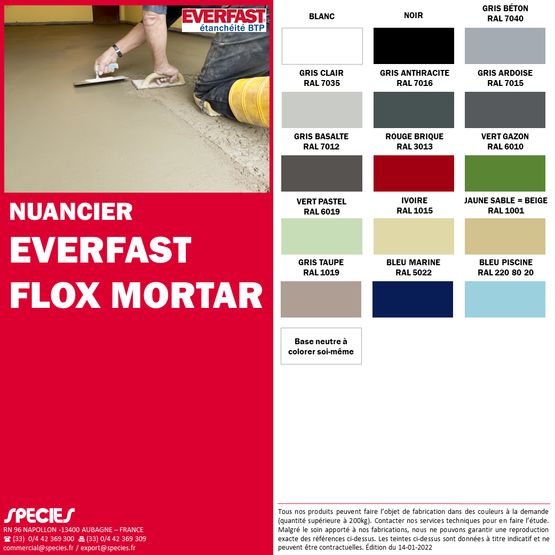  Revêtement mortier époxy pour sols et sols étanches à séchage rapide| EVERFAST FLOX MORTAR - EVERFAST