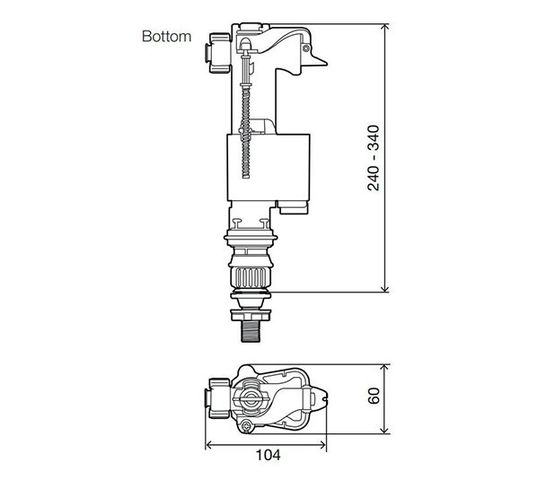 0900S : Robinet flotteur hydraulique remplissage différé avec alimentation  latérale ou inférieure – Batiproduits