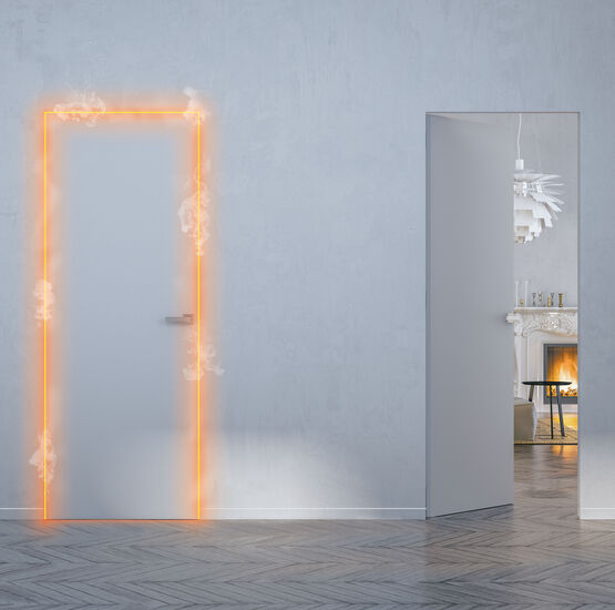 Syntesis Battant EI30 | Bloc-porte à fleur de mur coupe-feu