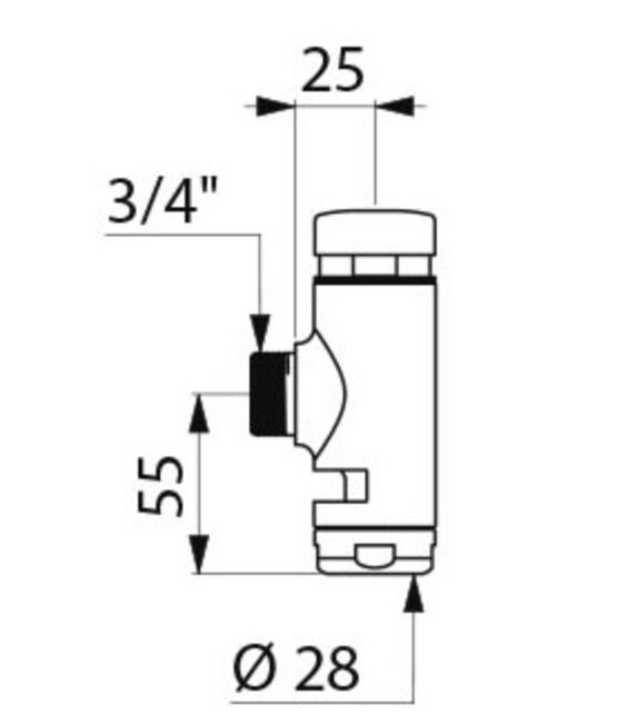  Système de chasse d&#039;eau TEMPOFLUX 1 pour WC M34 Ø28 robinet apparent équerre tempo. ~7sec  | Réf. 761000 - DELABIE